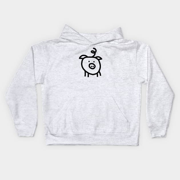 Pig Selfie In Black Kids Hoodie by ellenhenryart